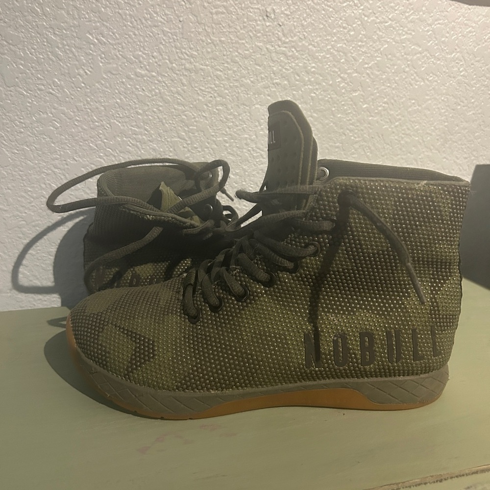 NOBULL Green High-Top Sneakers with Breathable Mesh